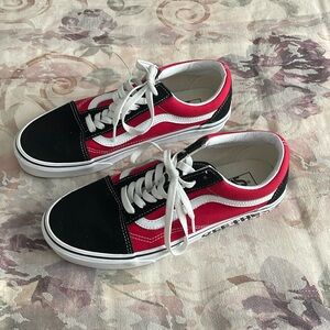 Vans “Off the Wall” shoes in Red and Black